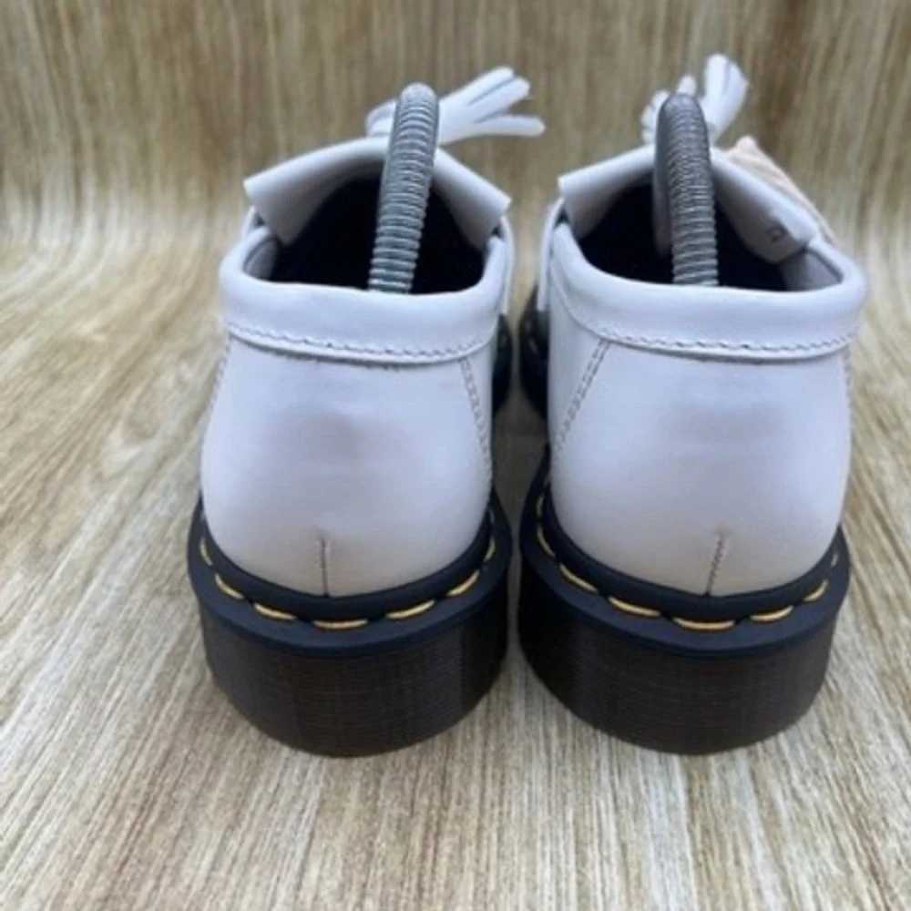 Dr. Martens Adrian YS Women's Size 6 Tassel Loafer Platform Shoes White NWT